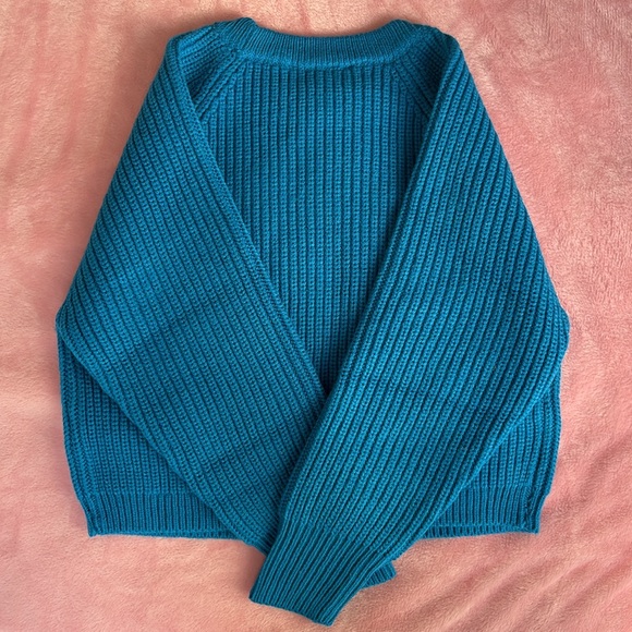 💙 Zara crewneck Blue knit sweater - Picture 5 of 6